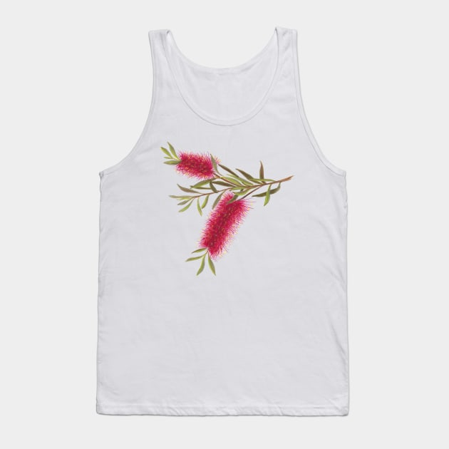 Australian Flora ~ Red Bottle Brush Tank Top by VioletGrant